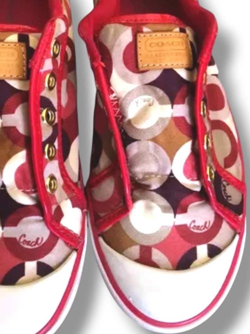 Coach Pink Signature Print Low-Top Multi Dream Sneakers Size: 9 1/2B - Picture 2 of 5
